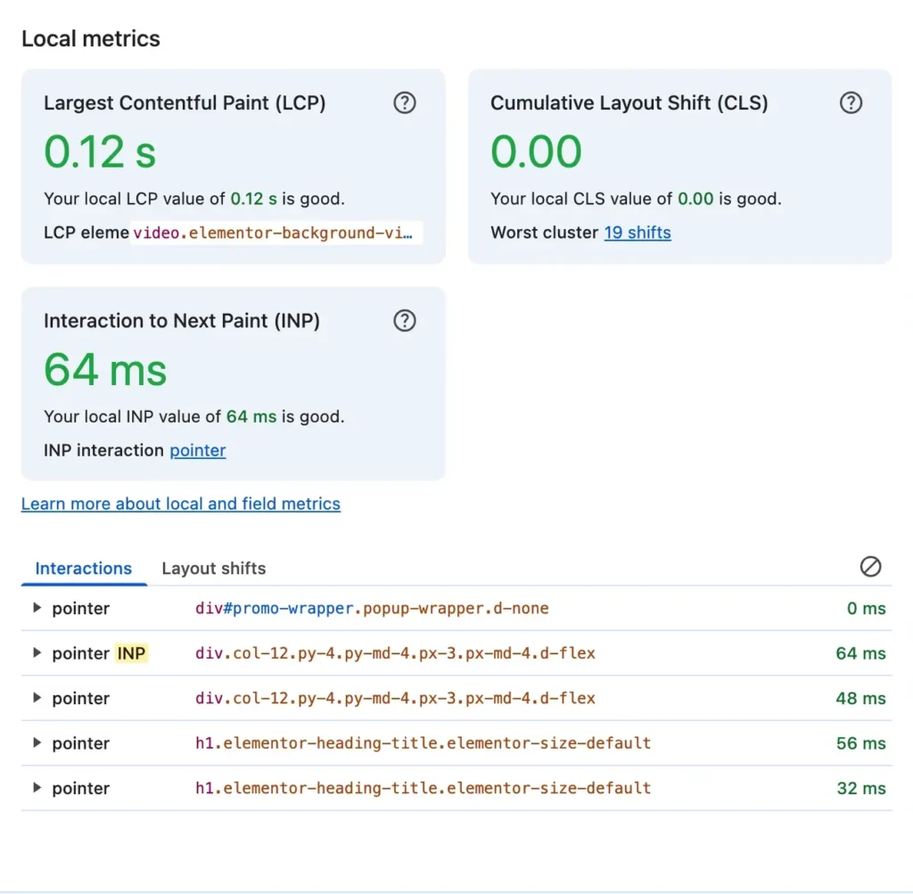 Raport de audit tehnic website pentru viteză de încărcare, performanță Core Web Vitals și securitate realizat de Mădălin Feher.
