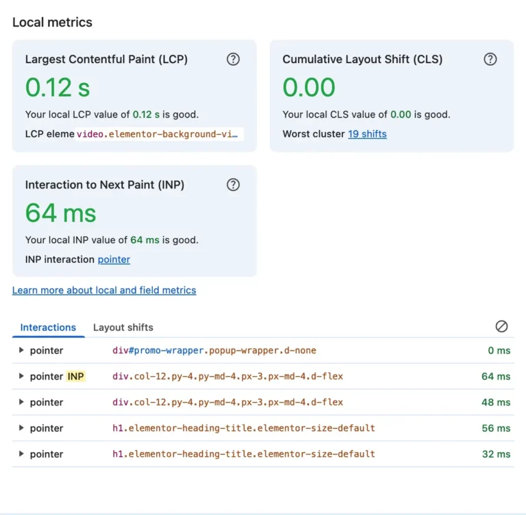 Raport de audit tehnic website pentru viteză de încărcare, performanță Core Web Vitals și securitate realizat de Mădălin Feher.