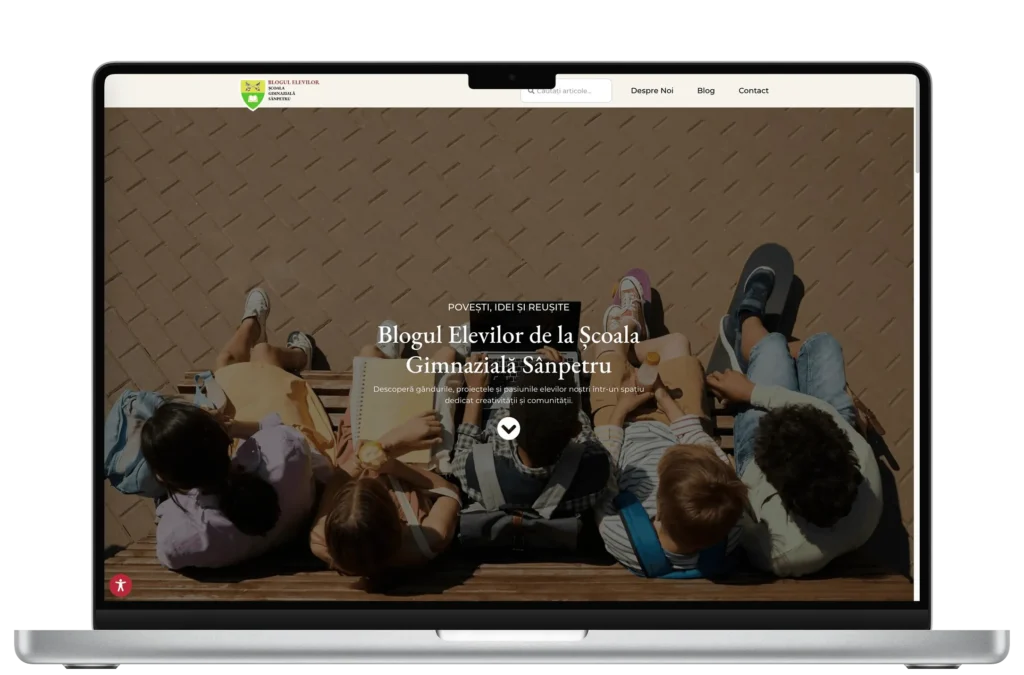 Mockup Platforma Web Blogul Elevilor, pentru elevii Școlii Gimnaziale Sânpetru - proiect realizat de madalinfeher.ro în colaborare cu Școala Gimnazială Sânpetru