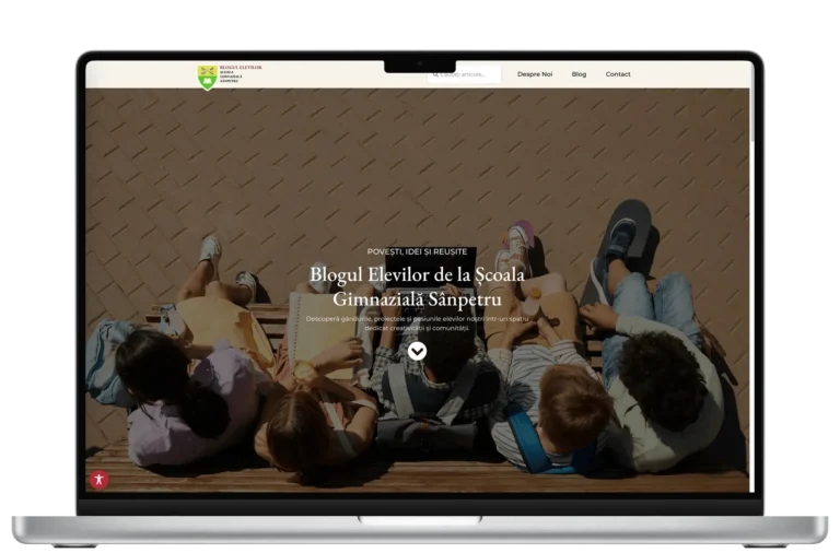 Mockup Platforma Web Blogul Elevilor, pentru elevii Școlii Gimnaziale Sânpetru - proiect realizat de madalinfeher.ro în colaborare cu Școala Gimnazială Sânpetru