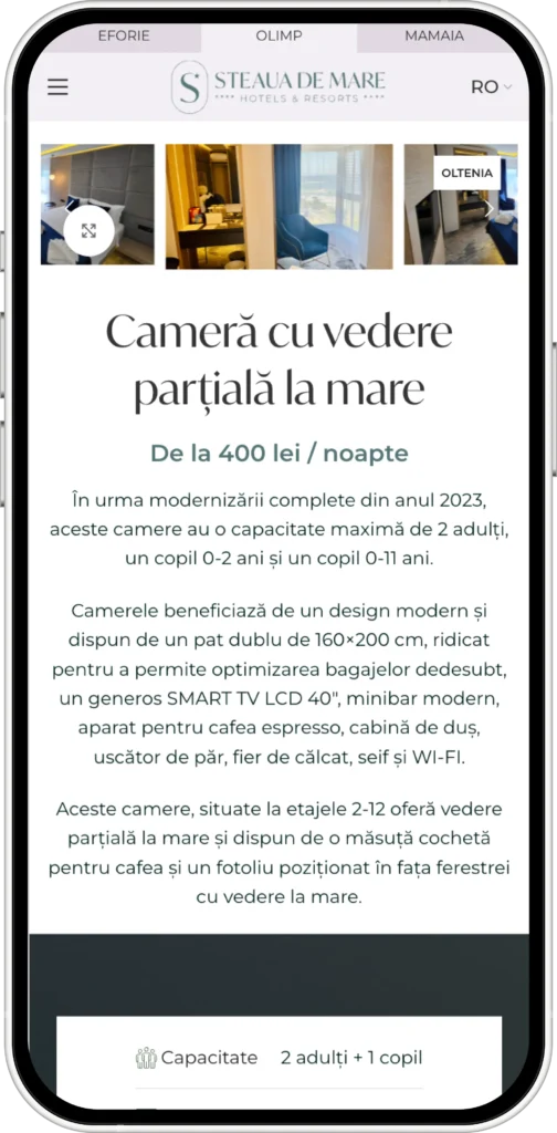 Mockup cu platforma lant hotelier tip multisite, realizat de madalinfeher.ro