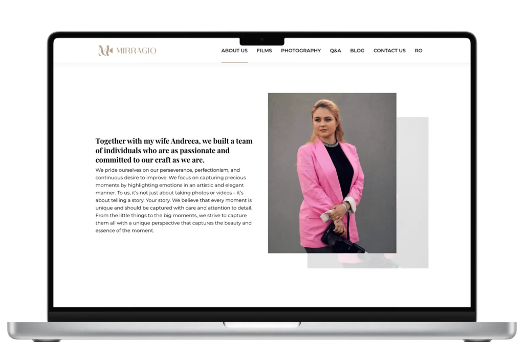 Captură de ecran cu un website realizat de Mădălin Feher (madalinfeher.ro)