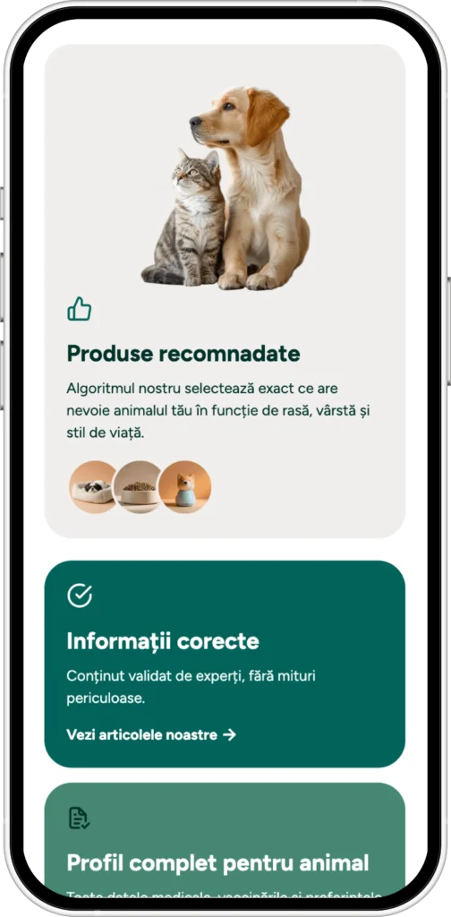 Mockup website magazin online pentru vânzarea produselor de hrănire a animalelor - website realizat de madalinfeher.ro în colaborare B2B prin intermediere